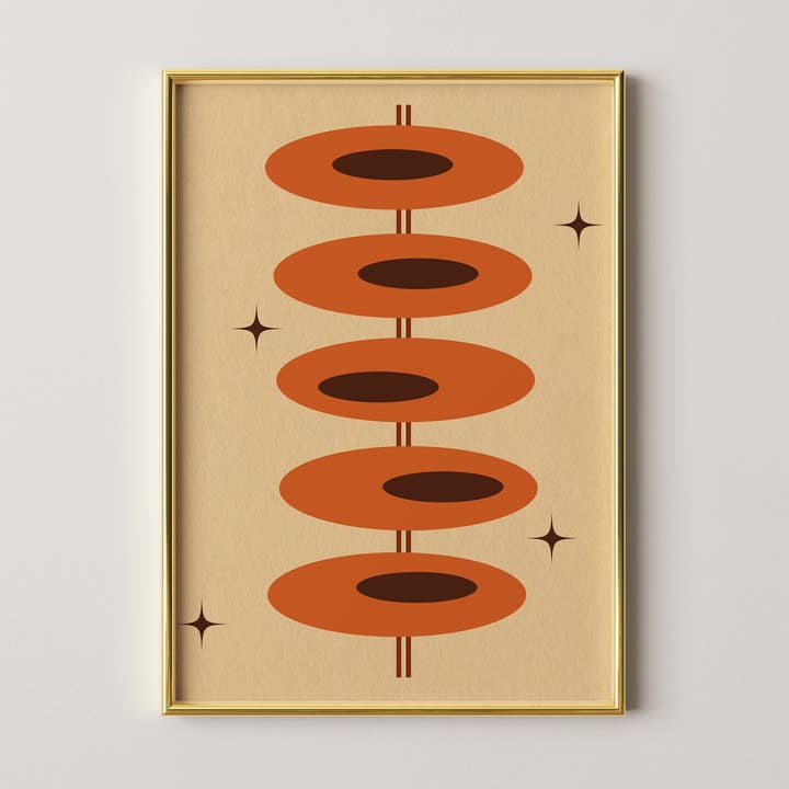 GiGi Thomas Designs - Wholesale Art Print - MidCentury Stars and Ovals Print