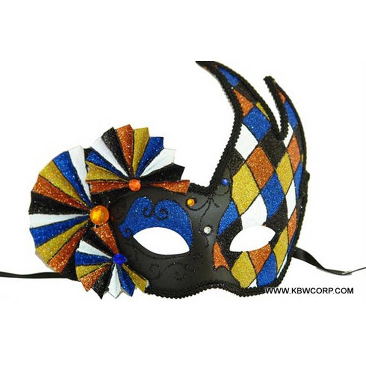 Checkered Harlequin Mask for wholesale by KBW Global Corp.