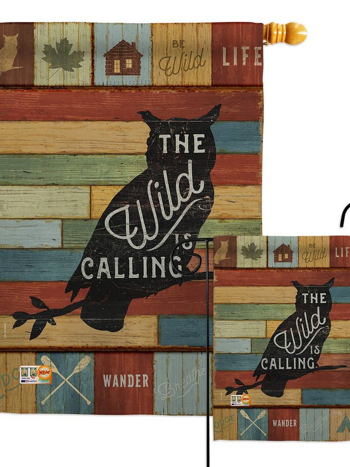Drapeau de décoration d'oiseau The Wild Is Calling pour la vente par Two Group Flag Co