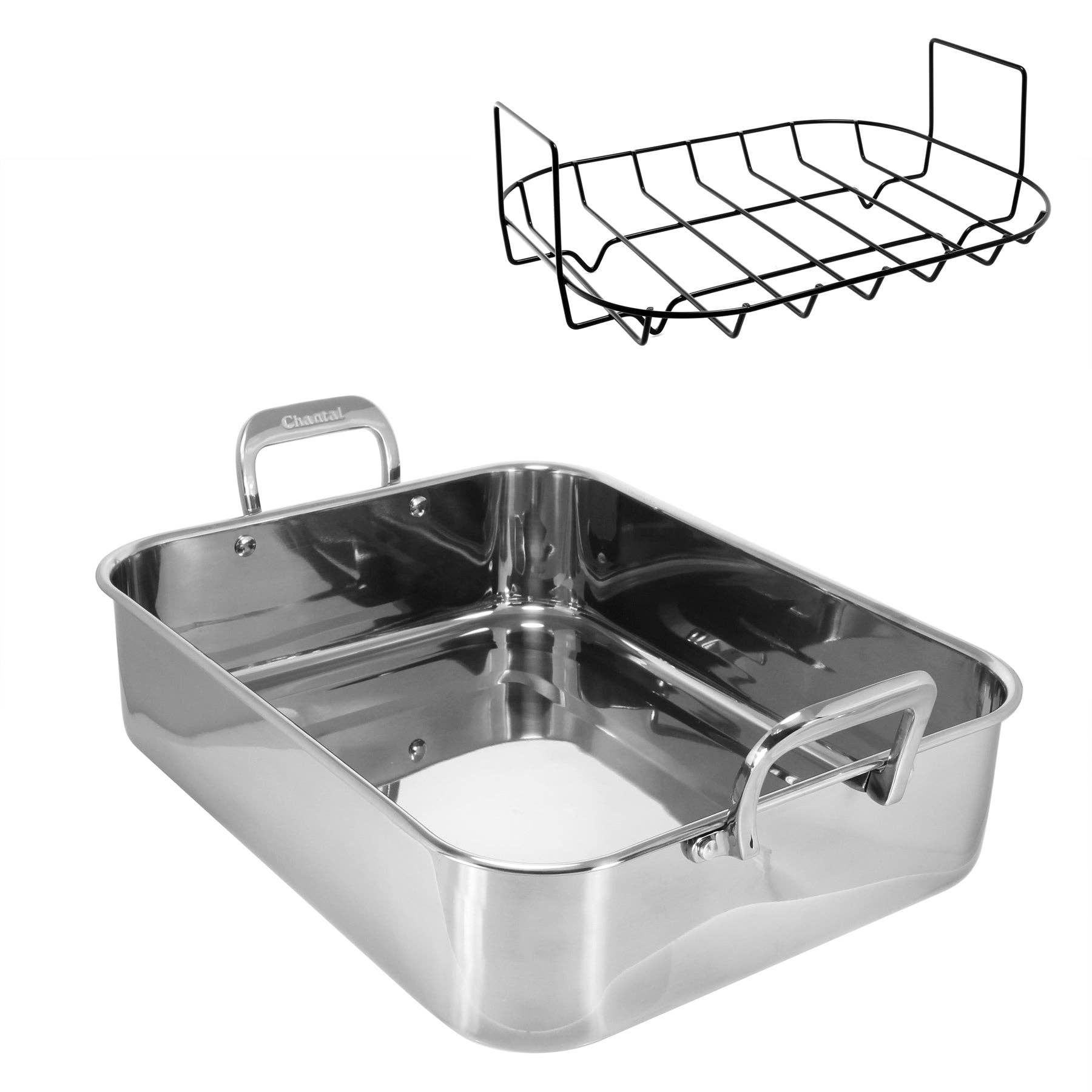 Chantal Cookware - Wholesale Roaster - Stainless Steel Roaster with Nonstick Rack12