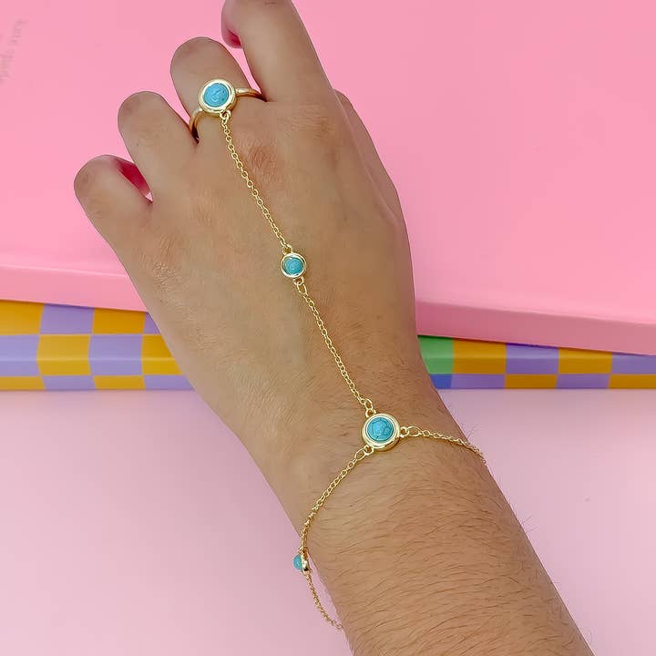 Treasure Jewels Inc. - Wholesale Link & Chain Bracelet - Solei Link Hand Chain