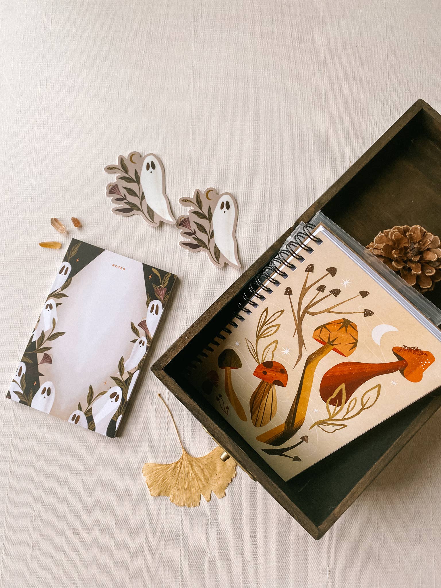 Lantern Print Co. – Bloco de notas por atacado – Bloco de notas Ghost Moonflower - 10x15 cm4