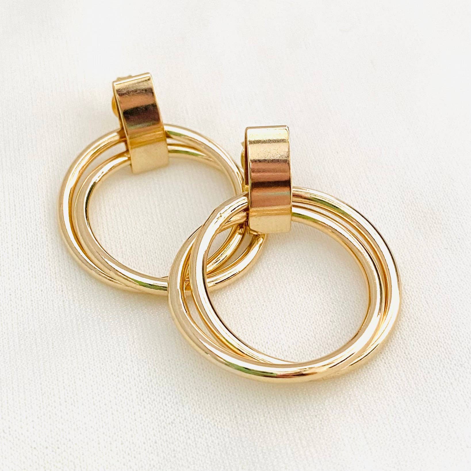 Housegoldjewelry – Engroshandel Hængeøreringe og creoløreringe – Dobbelt Hoops, Hoop Øreringe, Dingle Hoops,2