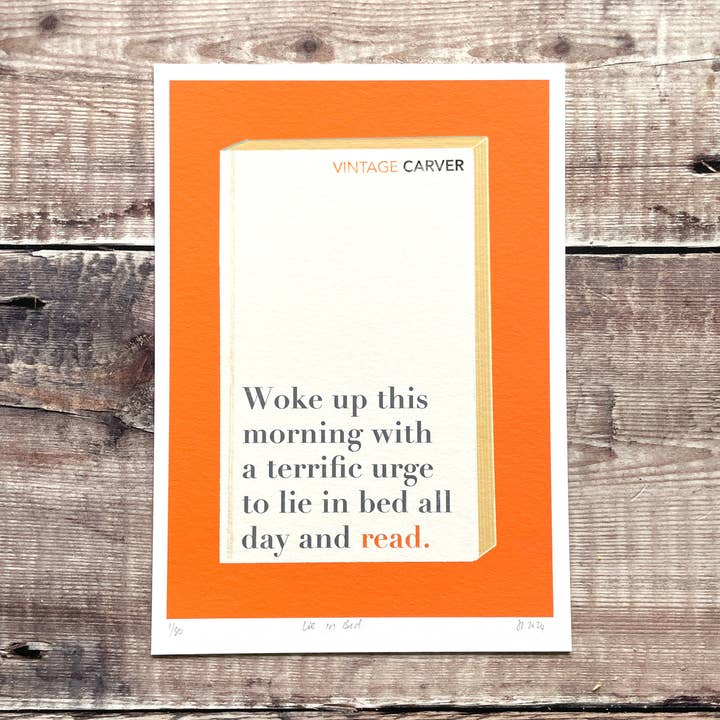 Lie in Bed - limited-edition, giclee print for wholesale by Design Smith