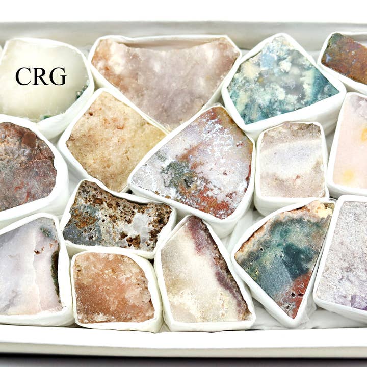 Crystal River Gems LLC - Wholesale Spiritual Stone/Crystal - 1 FLAT - Pink Amethyst / Colorful Rough Crystal / Small Flat
