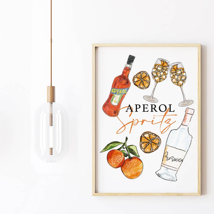 Aperol Spritz poster print for wholesale by feather.ink