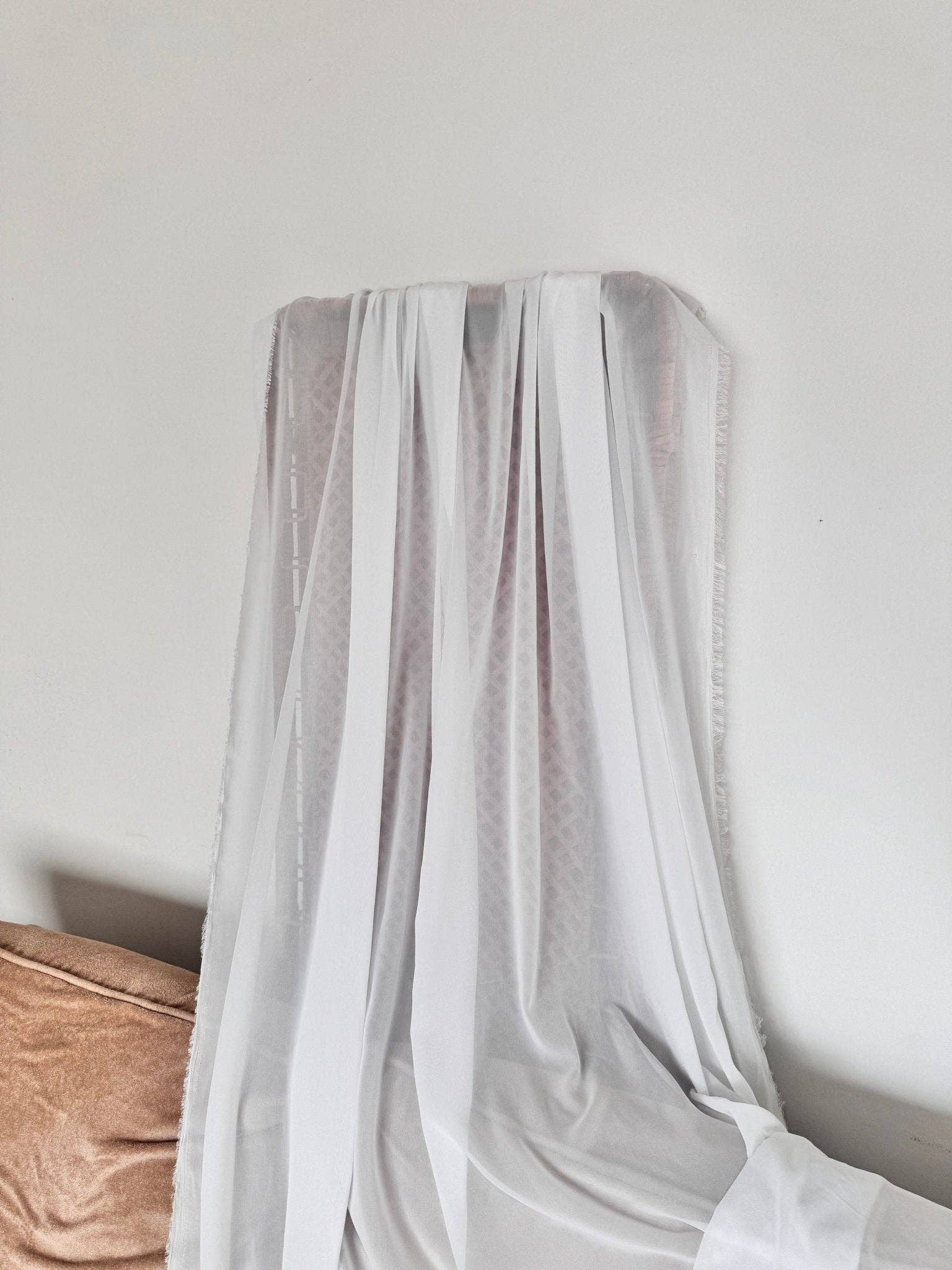 GalaTextile – wholesale Craft supplies – Off White Chiffon Fabric By Yard, Sheer Fabric Light Weight Chiffon White Bridal Material for Gowns Drapes, Dress Arch Draping Fabric Crafts8