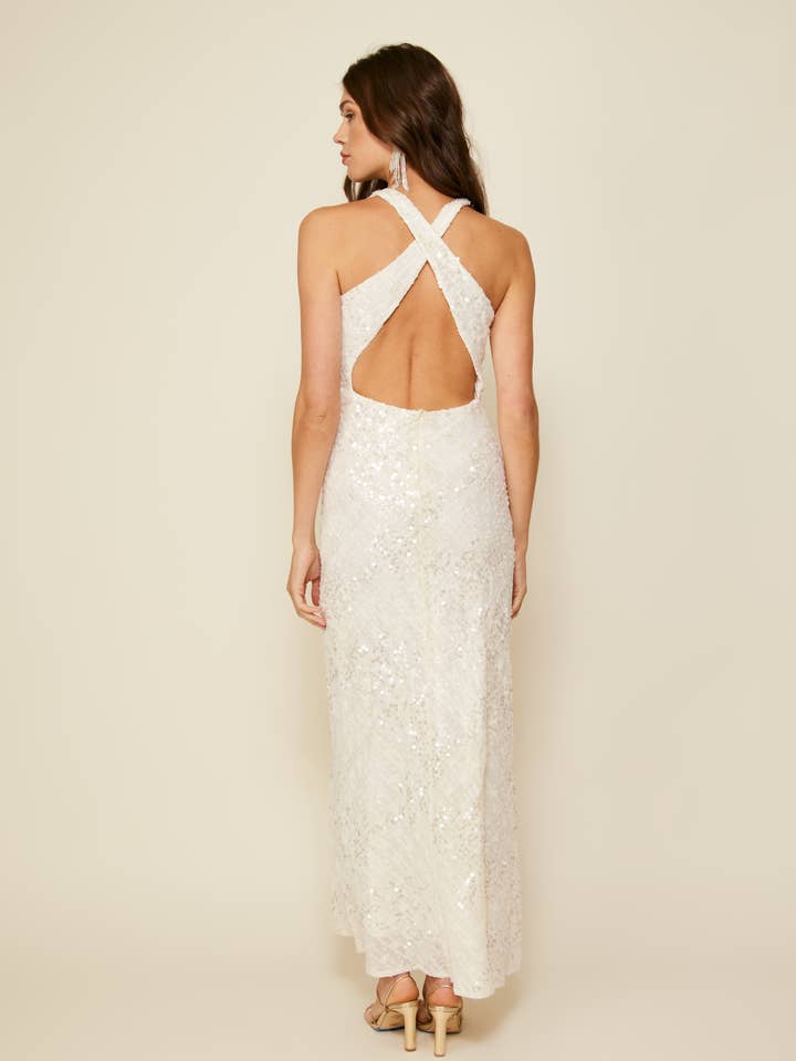 Ivory GLEAM MAXI DRESS for wholesale on Faire