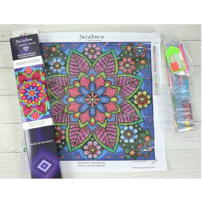 JaCaRou Puzzles Inc. - Wholesale DIY Craft Kit - Flower Mandala Diamond painting Art kit1