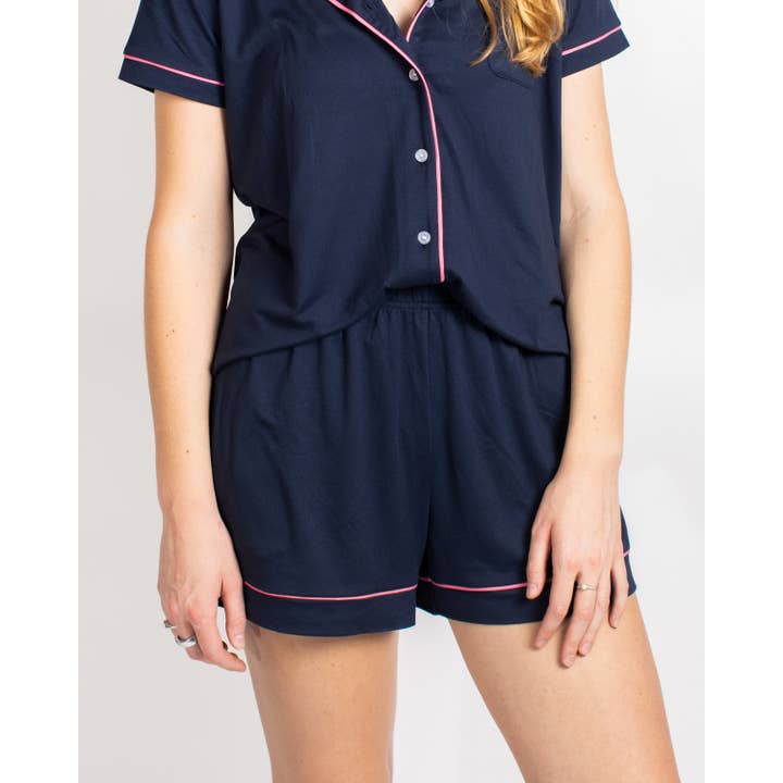 Elizabeth Slaapslips Navy/Roze -Ass. voor wholesale door The Royal Standard