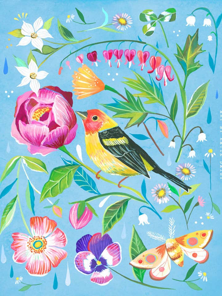 Tanager Print voor wholesale door Katie Daisy