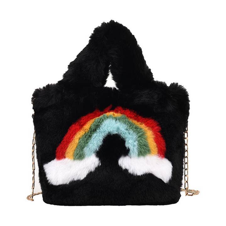 Miss Sparkling - Wholesale Crossbody Bag - Kids - Fuzzy rainbow handbag0
