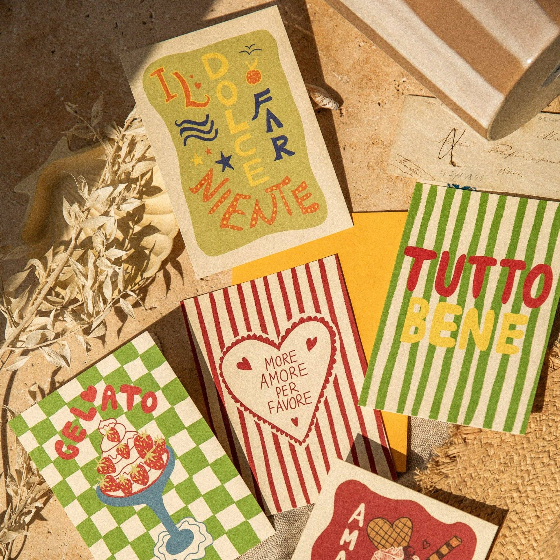 Studio Dolci – Großhandel Postkarten-Set – POSTKARTEN-SET MIT 5 KARTEN - GELATO & AMORE6