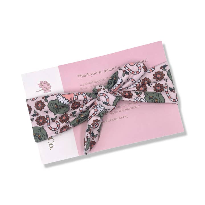 Fröhliche Grinchmas (rosa) gebundener Haarreif für den Großhandel von The Happy Headband Co