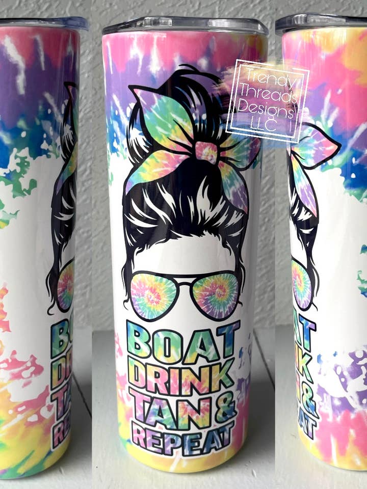 Trinkbecher „Boot“, hellbraun, Repeat für den Großhandel von Trendy Threads Designs LLC