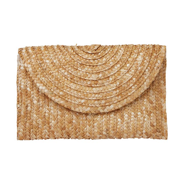 Straw Clutch - Natural for wholesale by Somerville Scarves