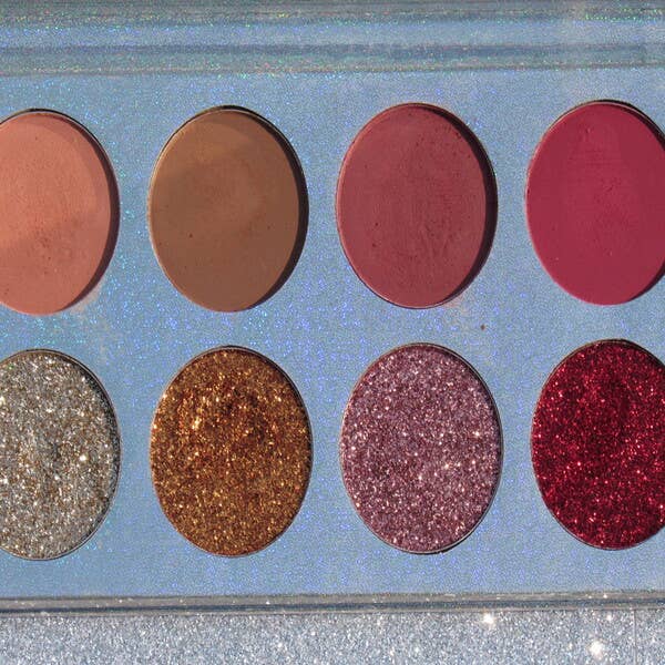 Elise Pink - Wholesale Eyeshadow Palette - Glitter Eyz Eyeshadow Palette with Rhinestones 6