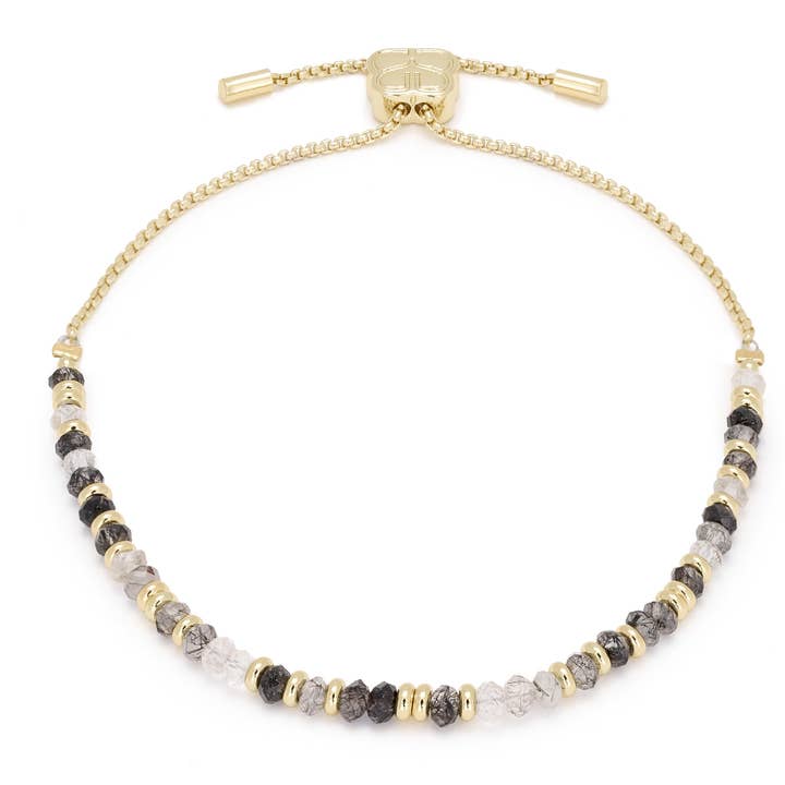 Mystiskt svart rutilitguld ädelstensarmband för wholesale av Boho Betty
