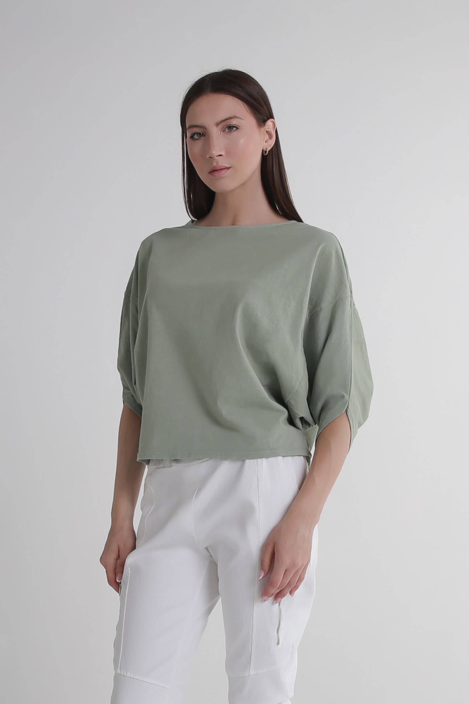 TINA Stephens Italy/Tees By Tina - Wholesale T-Shirt - Women's - Omaria Batwing Crop Top (BSS171)38