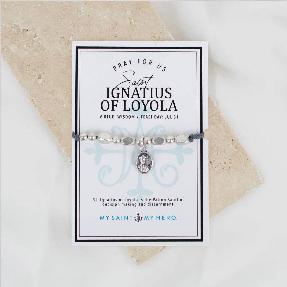 My Saint My Hero - Wholesale Beaded Bracelet - Saint Ignatius of Loyola Little Saints Bracelet0