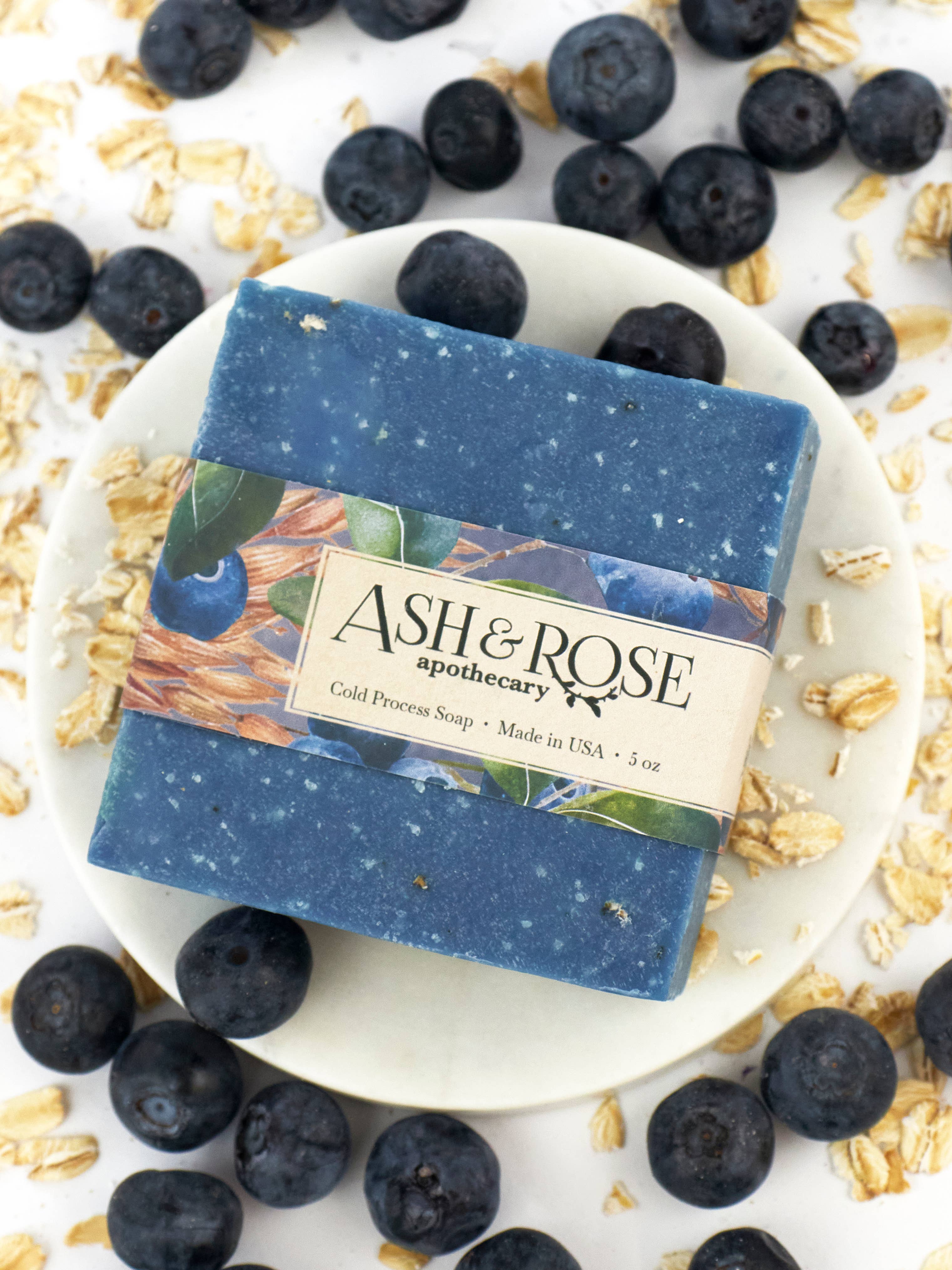 Ash & Rose – wholesale Tvål – Blueberry Oat Soap Scrub Bar - Kall Process Naturlig