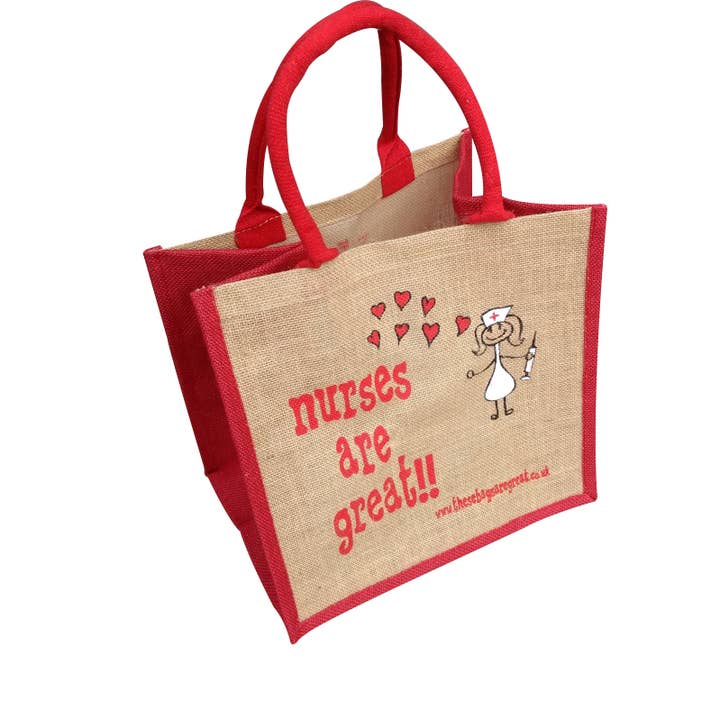 Nurses are Great Bag - Borsa per la spesa in iuta Borsa regalo NHS Care per la vendita all'ingrosso da parte di These Bags are Great