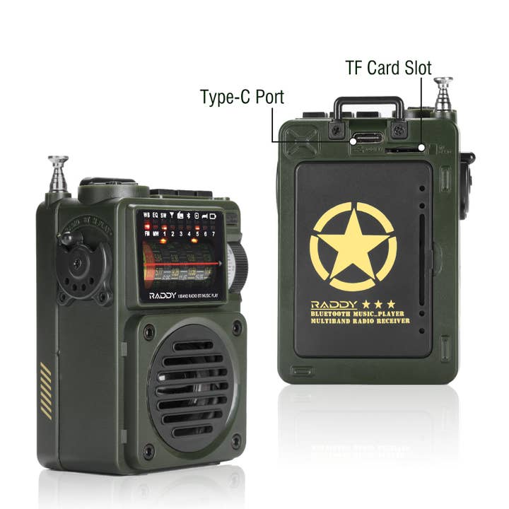 Radioddity - Wholesale Speakers - Raddy RF750 Shortwave Radio | AM/FM/SW/WB | Portable Digital Rechargeable | Bluetooth 5.0