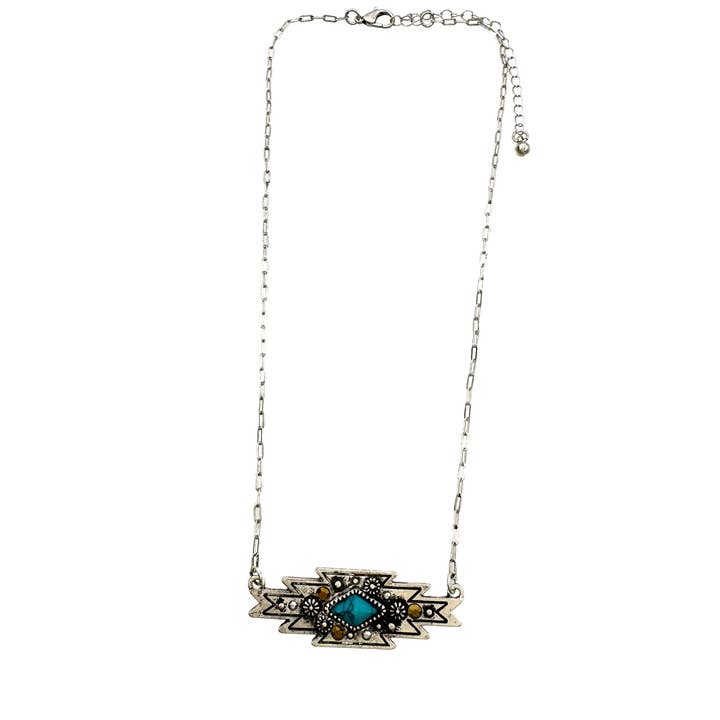 Navajo Ganado Shape Turquoise Necklace for wholesale by Lunar Deer