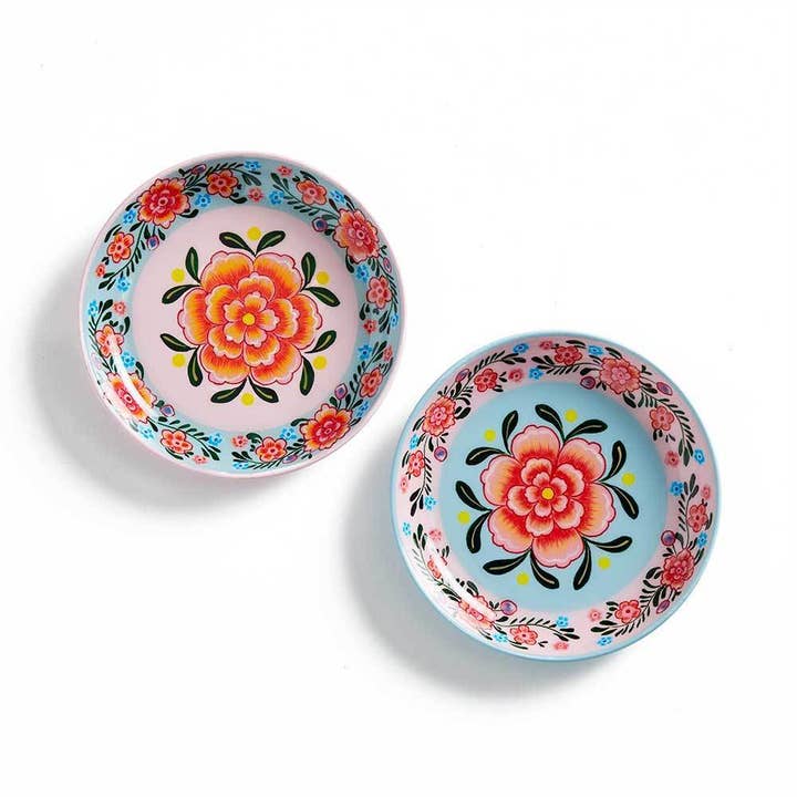 Pastel Kashmiri Appetizer Plates - Set of 2 for wholesale by SERRV International