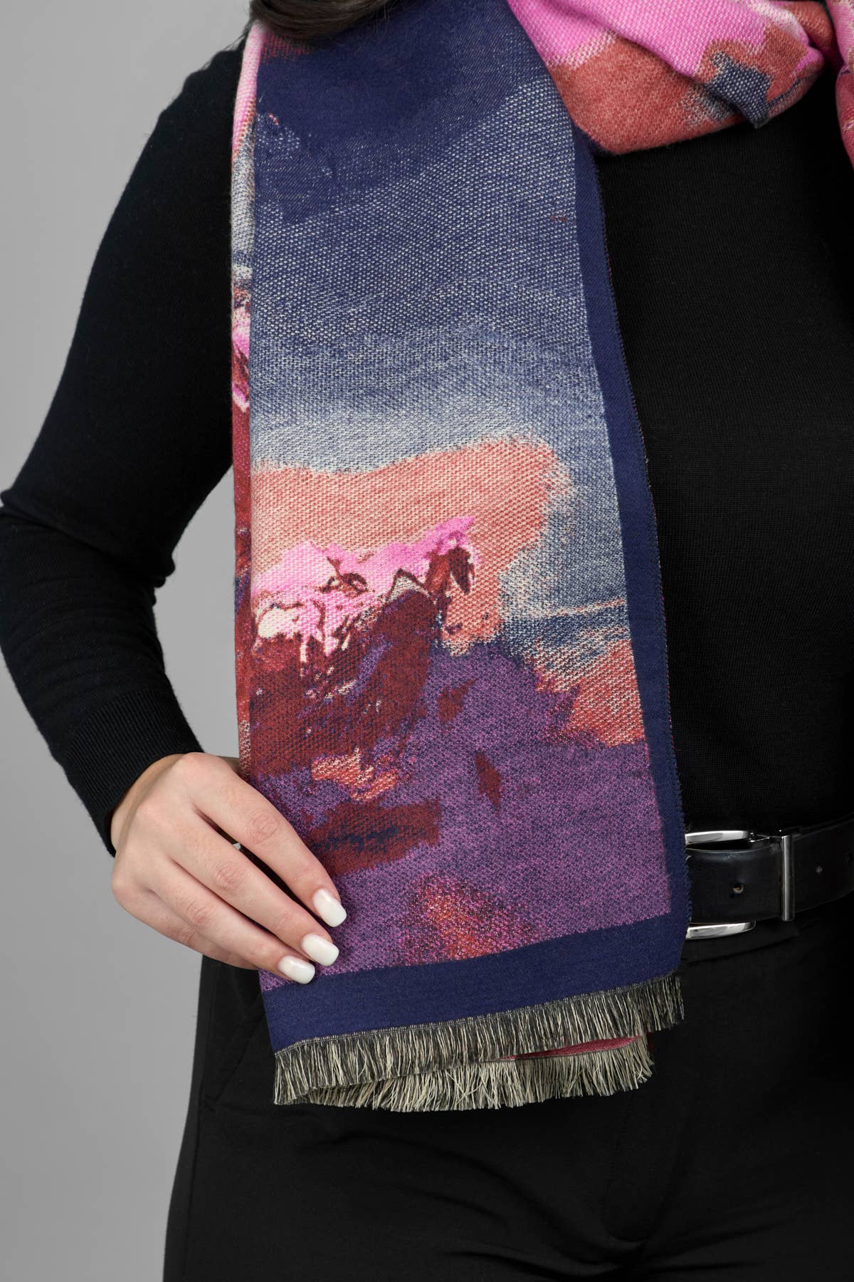 SAACHI - Wholesale Scarf - Women's - Abstract Splatter Reversible Scarf3