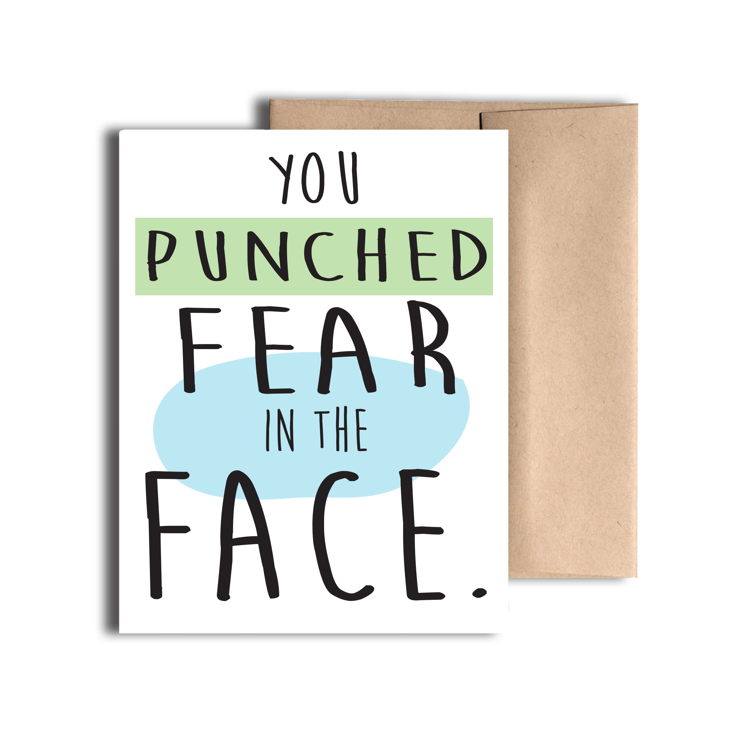 REMOVED BRAND - Wholesale Everyday Greeting Card - Punched Fear in The Face Greeting Card0