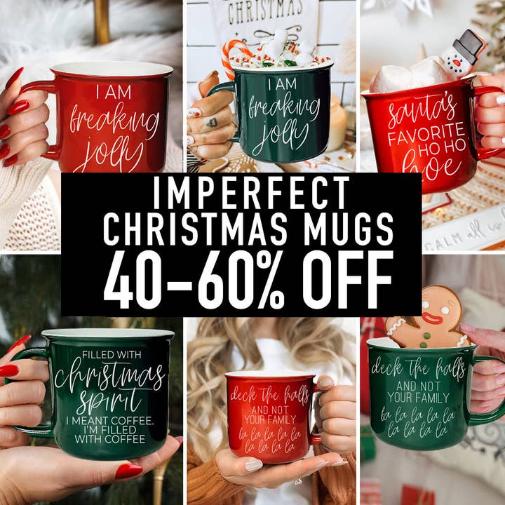 Christmas Mug Sale | IMPERFECT Holiday Drinkware Discounts for wholesale by Gia Roma