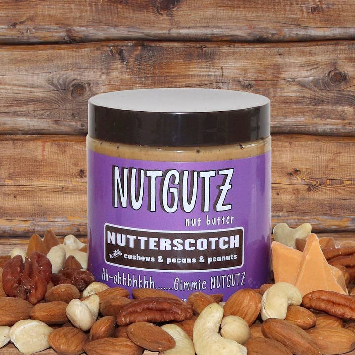 NUTGUTZ nut butter | NUTTERSCOTCH for wholesale by The Nut Garden, Sweetables, Utah Truffles
