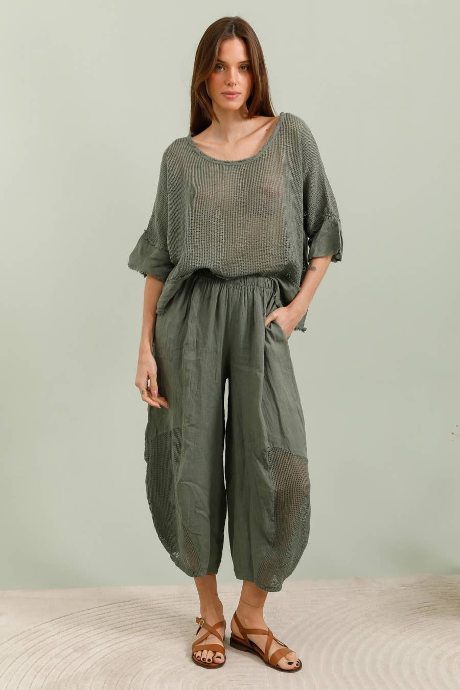 LÉA & LUC - Vente Pantalon – femme - Pantalons en Lin REF. 103460