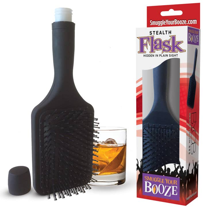 Smuggle Your Booze – wholesale Gag gift/novelty gift – 6 Hair Brush Flasks With POP Display