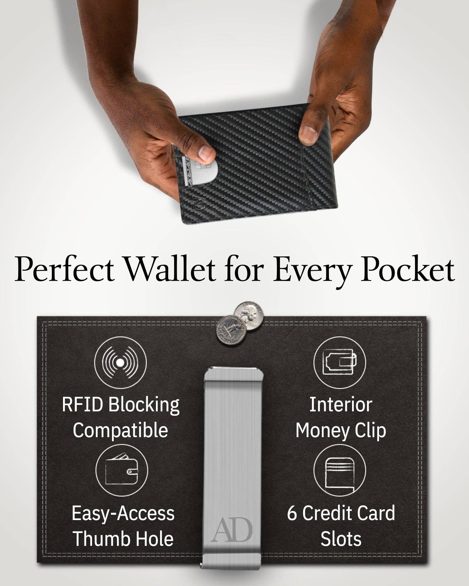 Access Denied Accessories - Wholesale Wallet - Men’s - Real Leather Wallets For Men Money Clip Bifold Wallet RFID3