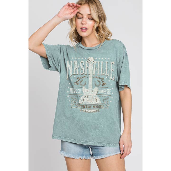 T-SHIRT GRAPHIQUE NASHVILLE MINERAL pour la vente par HRTandLUV