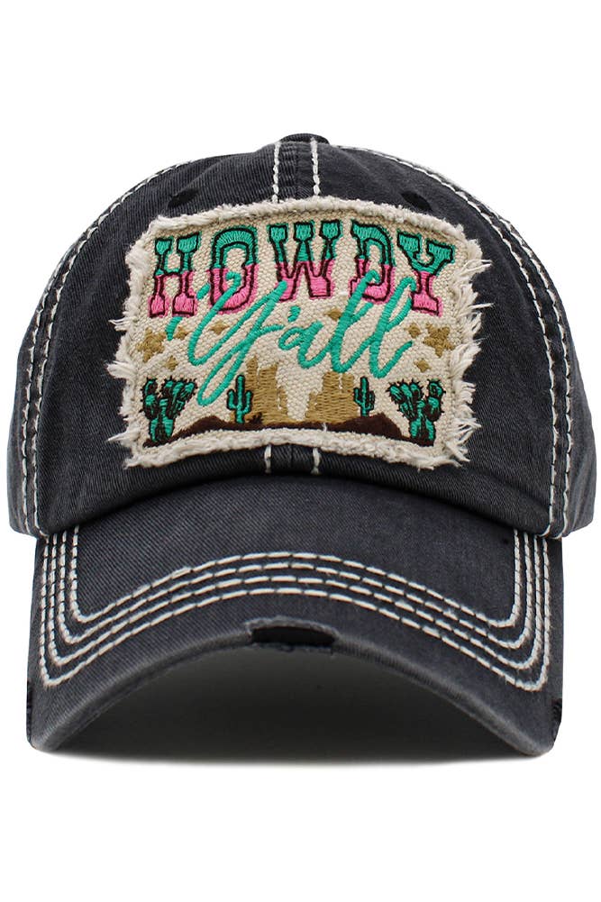 Hana - Wholesale Baseball Cap - Women's - Howdy Ya'll Washed Vintage Ballcap7