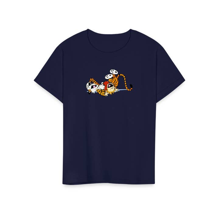 Art-O-Rama Shop – Engroshandel T-shirt med print - Unisex – Calvin og Hobbes griner på gulvet T-shirt13