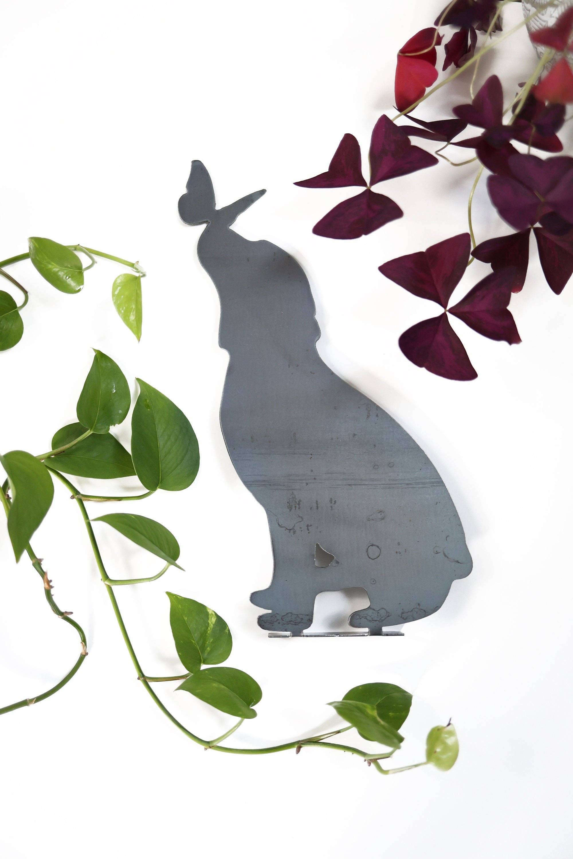 Highland Ridge  |  Handmade Home Decor - Wholesale Outdoor Ornament/Decor - Metal Dog + Butterfly Statue0