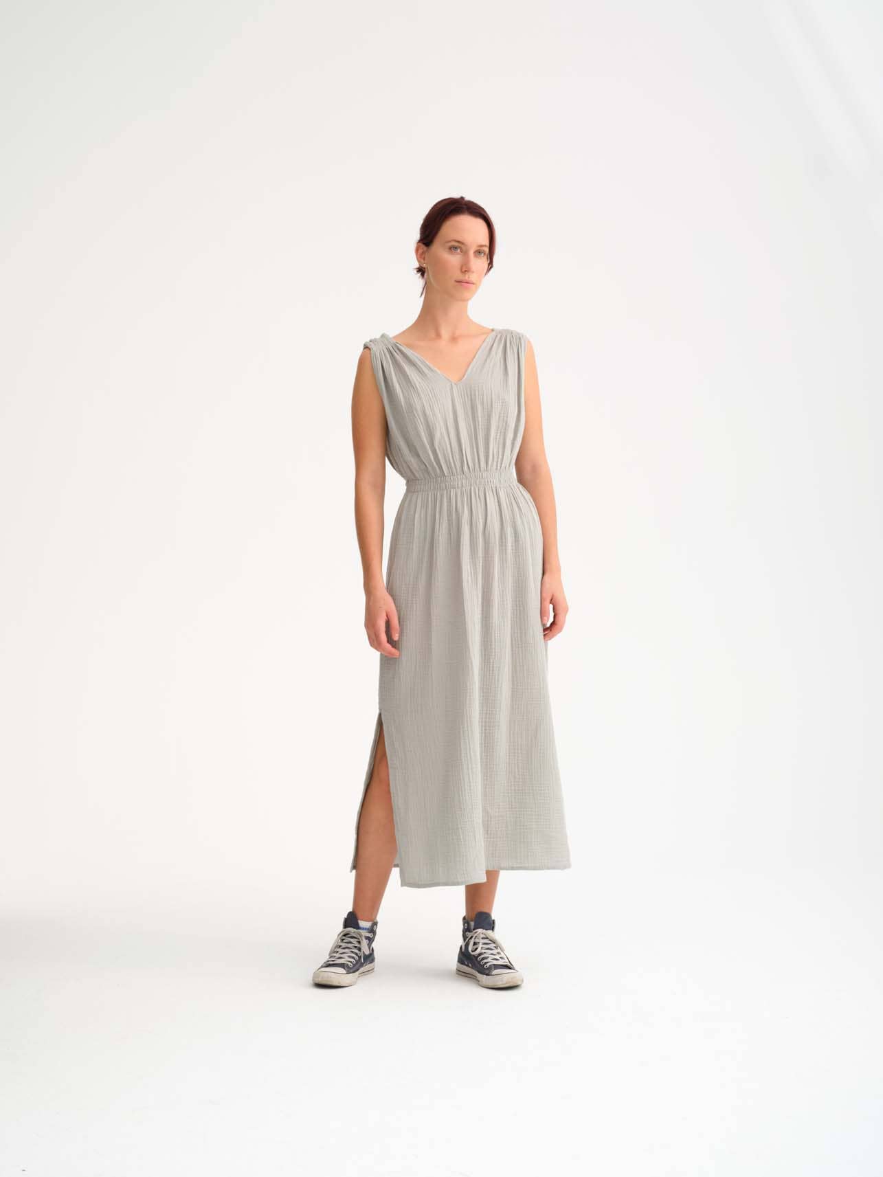 CECILIA SÖRENSEN - Wholesale Dress - Women's - 788 V Gathered greek dress in soft, organic, cotton12