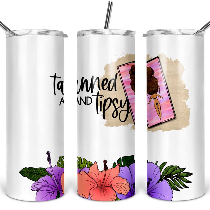 Gebruinde en aangeschoten Skinny Tumbler van 20 oz | Summer Tumbler voor wholesale door DIYxe