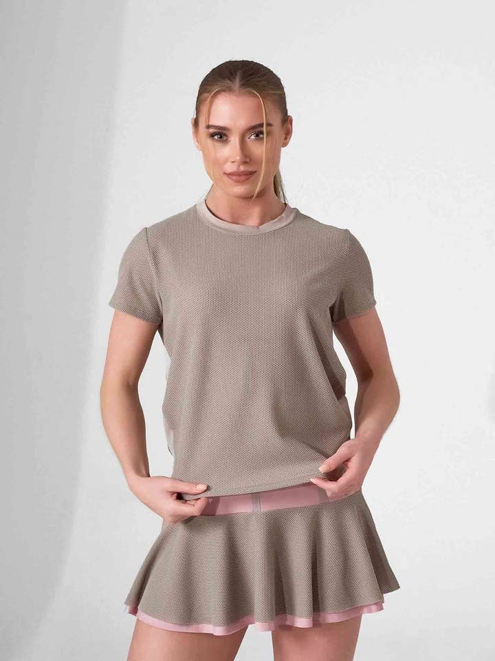 BAILA Mesh Short Sleeve Top | Breathable Athletic Crew Neck | First Position Collection for wholesale by Inphorm