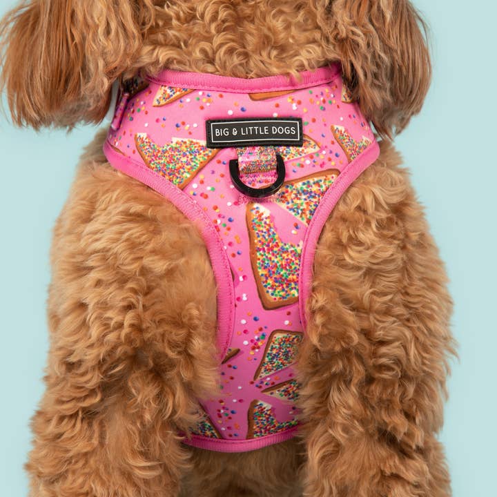 Big and Little Dogs - Wholesale Pet Harness - Dog - ADJUSTABLE DOG HARNESS: Pink Fairy Bread