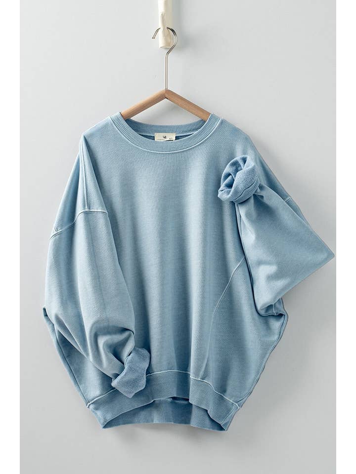 Urban Daizy - Wholesale Sweatshirt - Women's - Crew Neck Comfort Washed Organic Cotton Spring Sweatshirt1