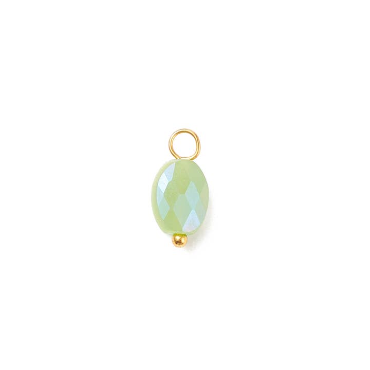 The Charm Bar Company - Wholesale Individual Charm/Pendant - Gold Sea Glass Iridescent Glass Charms - Assorted