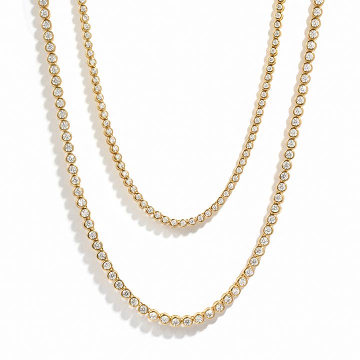 Rund bezel tennis halsband för wholesale av Sami Jewels