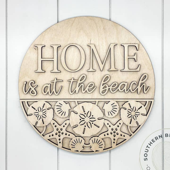 La maison est à la plage, blanc rond en 3D pour la vente par Southern Birch Company