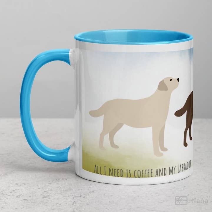 Labrador-Tasse mit farbiger Innenseite für den Großhandel von Nana + Belle