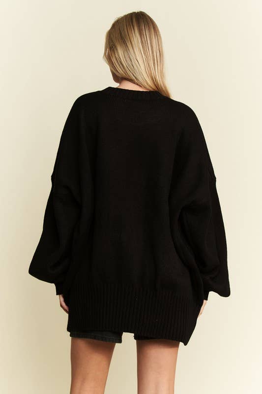 JADE BY JANE - Wholesale Knit Sweater - Women's - OVERSIZED LONG SLEEVE SMILE SWEATER3